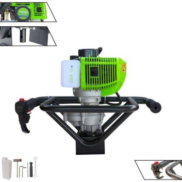 Imagem de Perfurador de Solo Trado Motorizado Sem Broca Menegotti MPS52 À Gasolina 2T 52cc 1,8HP 9.000rpm Alta Performance Para Elevação de Cercas