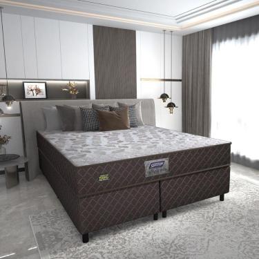Imagem de Cama Box Conjugado Queen Com Colchão 158x57x198 Sonopro Gazin Cr35337 Marrom