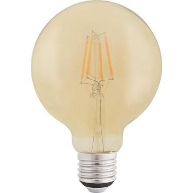 Imagem de Lâmpada Led De Filamento Tramontina G125 4 W 2200 K Luz Amarela Em Vidro âmbar