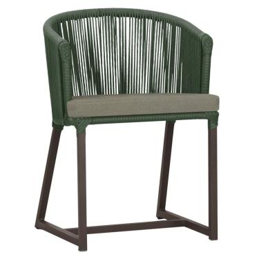 Imagem de Cadeira De Jantar Noronha Alumínio Marrom E8 Trama Original Verde