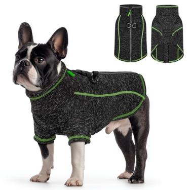 Imagem de Vitiswap Jaquetas para cães pequenos para meninos, casaco de lã refletiva para cães com anel em D com zíper quente inverno frio roupas para cachorrinhos, preto médio