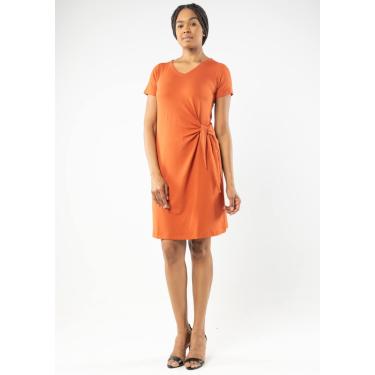 Imagem de Vestido Manga Curta Pau a Pique Básico Telha