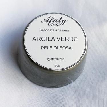 Imagem de 1 Sabonete de Argila Verde para Peles Oleosas, 100g - Afaty Ateliê