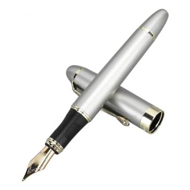 Imagem de Caneta tinteiro 0.5mm, ergonômica, escrita suave, metal, negócios, caneta tinteiro, para reuniões, assinaturas, uso em escritório (caneta de ponta reta de 0,5 mm)