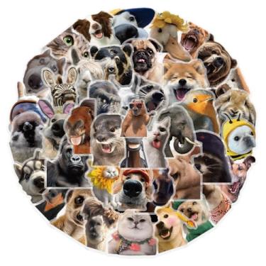Imagem de Adesivos de animais realistas para adolescentes, meninos e meninas, 50 peças, adesivos de PET à prova d'água para laptop, computador, celular, tablet, scrapbook, frascos, garrafa de água, copo de
