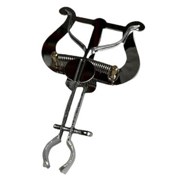 Imagem de simhoa Grampo para partitura de trompete, grampo para lira de marcha de trompete, fácil de instalar, resistente, fácil de usar, para performance em palco, Prata