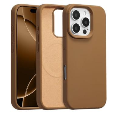 Imagem de UCASONG Capa magnética para iPhone 16E de 6,1 polegadas, capa de silicone líquido premium, [compatível com Magsafe] [forro de microfibra macio antiarranhões], capa de telefone fina e à prova de choque