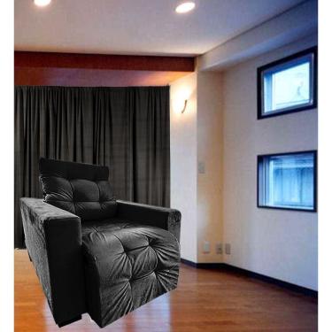 Imagem de Poltrona Amamentação Retratil E Reclinavel Sala Quarto Mamae Sofia Preto - BL Decor 