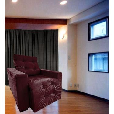 Imagem de Poltrona Amamentação Retratil E Reclinavel Sala Quarto Mamae Sofia Bordo