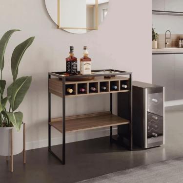 Imagem de Aparador Adega Barcelona Affara com Prateleira e Nichos para Vinhos