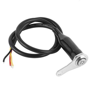 Imagem de Tbest Interruptor de guidão de motocicleta de aço inoxidável 12 V, botão de controle de LED para modificação de bicicleta retrô, luz de neblina, durável, comprimento do fio de 50 cm (1 interruptor)