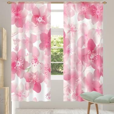 Imagem de 2 conjuntos de painéis, cortinas transparentes modernas, rosa, cortinas transparentes arejadas com filtro leve, painéis de cortina de porta e janela para sala de estar, quarto, jantar, 192 cm de