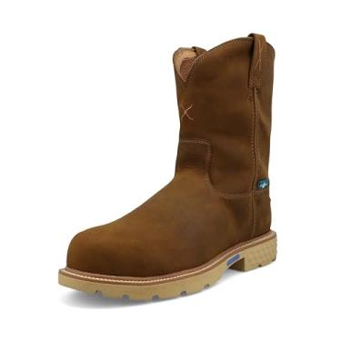 Imagem de Twisted X Bota de trabalho masculina de 25,4 cm, bico redondo Nano Toe com CellStretch, Sela envelhecida com metgaurd, 43