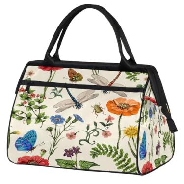 Imagem de Bolsa de viagem dobrável para mulheres, homens, frutas, maçã, leve, esportiva, academia, impermeável, bagagem de mão, para presente de viagem, Cor: 78 cm, 15.2*8.3*11.6 inch, Moderno
