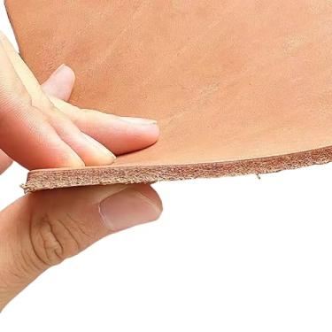 Imagem de Folha de couro curtido vegetal premium, cor bronzeada natural, material de artesanato (marrom, 15 x 30 cm)
