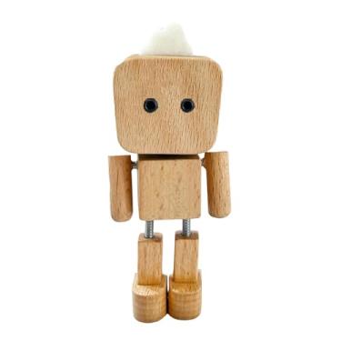 Imagem de Generic Estatueta de Homem de Madeira Tremendo, Figura Oscilante com Pés Tremendo, Enfeite de Mesa para Quarto ou Sala de Estar, Castanho Claro 9cm