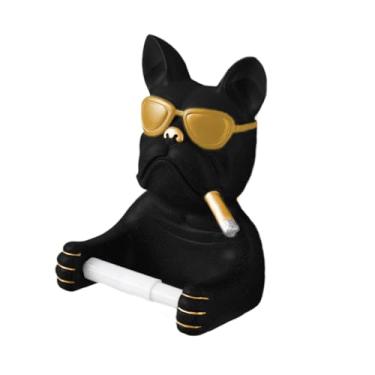 Imagem de IEUDNS Porta-papel higiênico, organizador de guardanapos, suporte de parede decorativo e charmoso para rolos de papel higiênico, ideal para restaurantes e, Preto