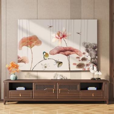 Imagem de Capa de TV Capas de exibição interna moderna de alta qualidade sala de estar quarto decoração de arte 32-80 polegadas TV/PC capa contra poeira LED/LCD montagem na parede/curvado/monitor de mesa