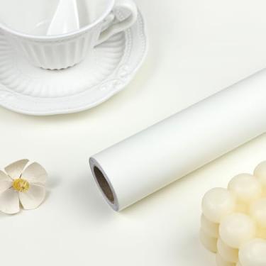 Imagem de Tanluxo Yiniri Papel de parede bege para descascar e colar 39,9 cm x 497,8 cm papel de contato moderno creme cor sólida para locatário papel de parede removível Waterpoof vinil papel de parede para