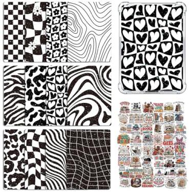 Imagem de Rngmsi Inserção de cartolina para capa transparente – 12 peças de inserções de cartolina elegantes e simples compatíveis com Kindle Paperwhite 11 a 12, 50 peças de adesivos de leitura de livros para