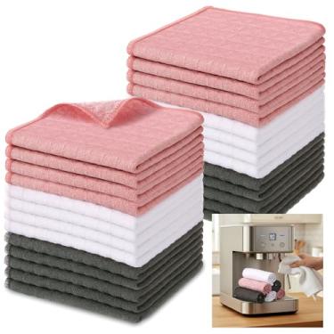 Imagem de Hillsuren Pacote com 36 toalhas de microfibra barista panos de limpeza waffle, panos de limpeza profissional, 30,5 x 30,5 cm, toalha essencial para café expresso, varinhas a vapor, bancadas