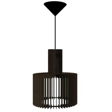 Imagem de Luminária Teto Tipo Pendente Moscou Mdf Completa - Cor:preta