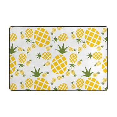 Imagem de ZERAOKE Tapetes de área de abacaxi, 5 x 9 m, tapetes de boas-vindas para entrada, tapetes absorventes antiderrapantes para quarto, lavável, felpudo, macio, tapete de porta para entrada, decoração de