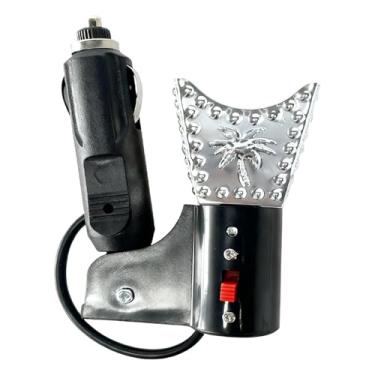 Imagem de Fenteer Queimador de incenso elétrico para carro, porta-incenso veicular, presente criativo, difusor de aromas elétrico para carro em metal, Prata