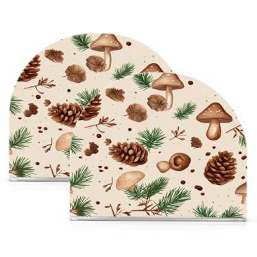 Imagem de Wassud Porta-guardanapos de acrílico de pinhas, dispensador de guardanapos de papel moderno em forma de U para mesa, cozinha, sala de jantar, bancada 2 peças (comporta 50-60 guardanapos)