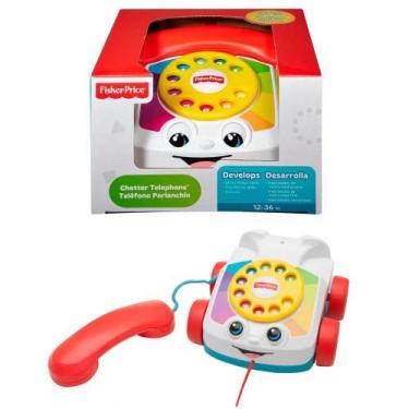 Imagem de Brinquedo Novo Telefone Feliz Fisher Price - DPN22 - Mattel, Branco e 