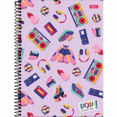 Imagem de Caderno Espiral Capa Dura Universitário 1 Matéria Pop Collection 96 Folhas Foroni Lilás