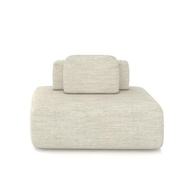 Imagem de Sofá Ilha Sala de Estar Modulado Dakota 142cm Encosto Almofada Solta Linho Bege G33 - Gran Belo