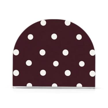 Imagem de xigua Porta-guardanapos de acrílico, porta-guardanapos de fundo de castanha de bolinhas brancas para mesas cozinha restaurante decoração de casa, suporte decorativo moderno para guardanapos de