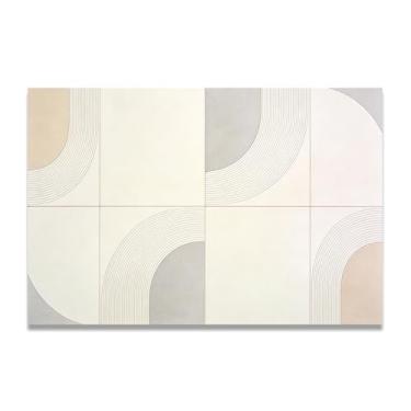Imagem de LKXGRRSFG Arte em tela minimalista da natureza fluida: Serenidade tons neutros grande área em branco para decoração de espaço calmo 60 x 75 cm sem moldura