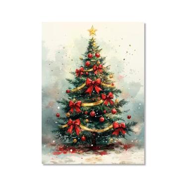 Imagem de Impressão de pôster de arte de parede retrô de Natal Papai Noel alce paisagem de inverno imagens de Natal para bar em casa pub cozinha café loja decoração de férias (SKU2,16x24") = (40 x 60 cm), sem