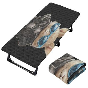 Imagem de Burbuja Lençol de berço de coelho legal para crianças, lençol de cochilo acolchoado portátil com faixa elástica para meninas e meninos, lavável na máquina, 63,5 x 127 cm