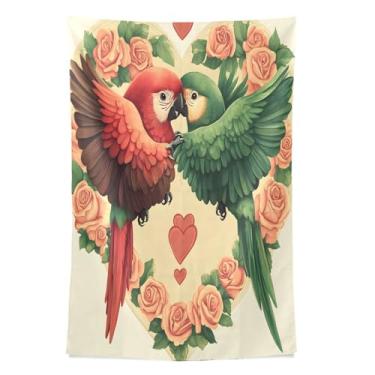 Imagem de STAYTOP Tapeçaria de parede de papagaio para decoração de casa, decoração de dormitório, sala de estar, quarto, tapete de parede (60 × 40 pol)