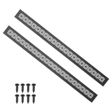 Imagem de PATIKIL Capa de ventilação de porta de 61 x 5 cm, 2 peças de capa de ventilação de grade de alumínio resistente com parafusos de montagem para porta de guarda-roupa de armário, preta