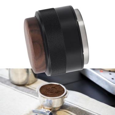Imagem de TOPINCN Distribuidor de café 304, Calcadeira de Aço Inoxidável Com Cabo de Madeira de Nogueira para Fabricação de café, até Prensa de Grãos de café (51 mm (preto))