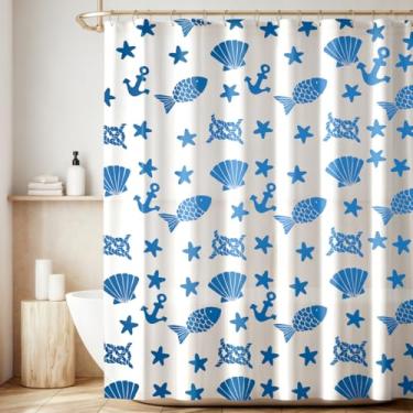 Imagem de 1 Cortina Box Banheiro Antimofo Ganchos 180x180 Aquário