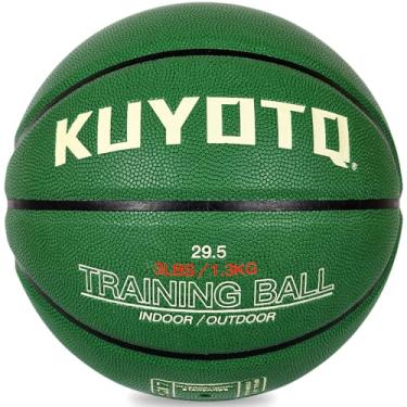 Imagem de KUYOTQ 1,4 kg 75 cm composto de basquete pesado para uso interno e externo para melhorar o manuseio da bola, passes e habilidades de rebote (esvaziado, tamanho 7)