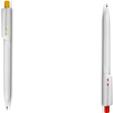 Imagem de Caneta Esferográfica Touch Screen Retrátil, Plástica, Escrita Azul, Ponta Fina 0.7mm, Grip Emborrachado, Design Moderno, Cilíndrica, para Escritório (Amarelo e Laranja)