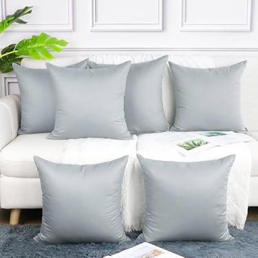 Imagem de 6 Almofadas Decorativas Com Enchimento Para Sofá, Sala De Estar E Cama(CINZA)
