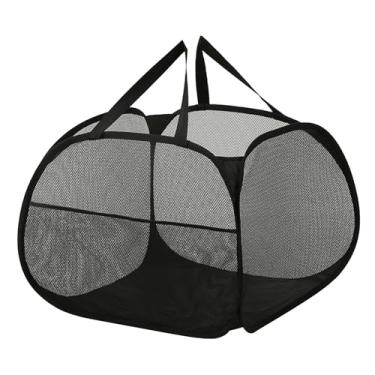 Imagem de Jectse Cesto Pop-up, Cesto de Roupa Suja Dobrável de Malha Respirável de 90L Com Bolso Lateral para Armazenamento de Roupas (BLACK)