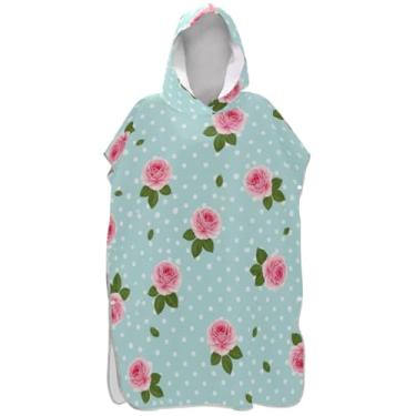 Imagem de Joisal Roupão de mudança de poncho de surfe para adultos toalhas de banho com capuz reutilizáveis rosas rosas azuis homens mulheres poncho com capuz