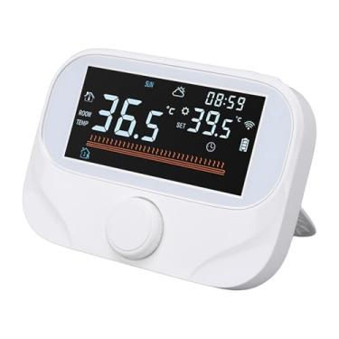 Imagem de Luqeeg Termostato Inteligente, Termostato Programável, Controlador de Temperatura Ambiente RF da Caldeira Wifi com Botão Giratório com Tela Grande e Detecção Umidade Climática