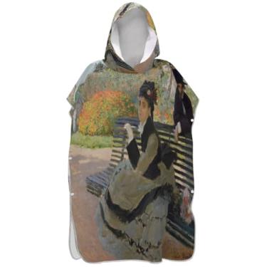 Imagem de Joisal Poncho de surfe para trocador adulto toalha de banho com capuz artista de secagem rápida Camille pintura a óleo ponchos de praia para homens