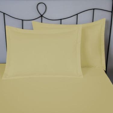 Imagem de Porta Travesseiro Dia a Dia 70x50cm 1 Peça – Percal 180 Fios 80% Algodão 20% Poliéster (Amarelo)