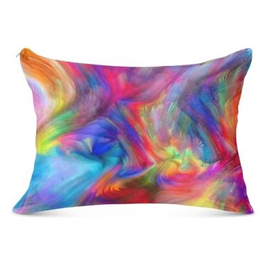 Imagem de Fronha de almofada de poliéster com estampa de arte colorida abstrata tamanho padrão King Queen fronha estética grande, tamanho king, 50,8 cm x 101,6 cm