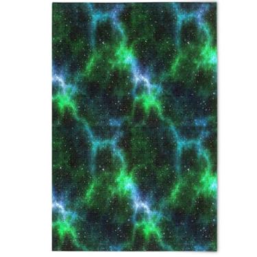 Imagem de Quebra-cabeça verde nebulosa cósmica legal 1000 peças para adultos cenário estético arte floral criativo divertido presentes de jogo de quebra-cabeça engraçado, 1000 peças, 75 x 50 cm